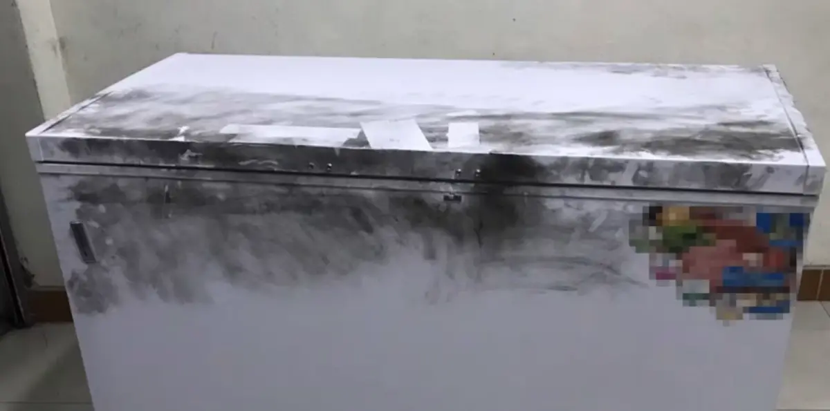 ▲一名緬甸勞工遭印度籍仲介殺害後，屍體被藏入此冰箱內。（圖／翻攝自《Thaiger》）