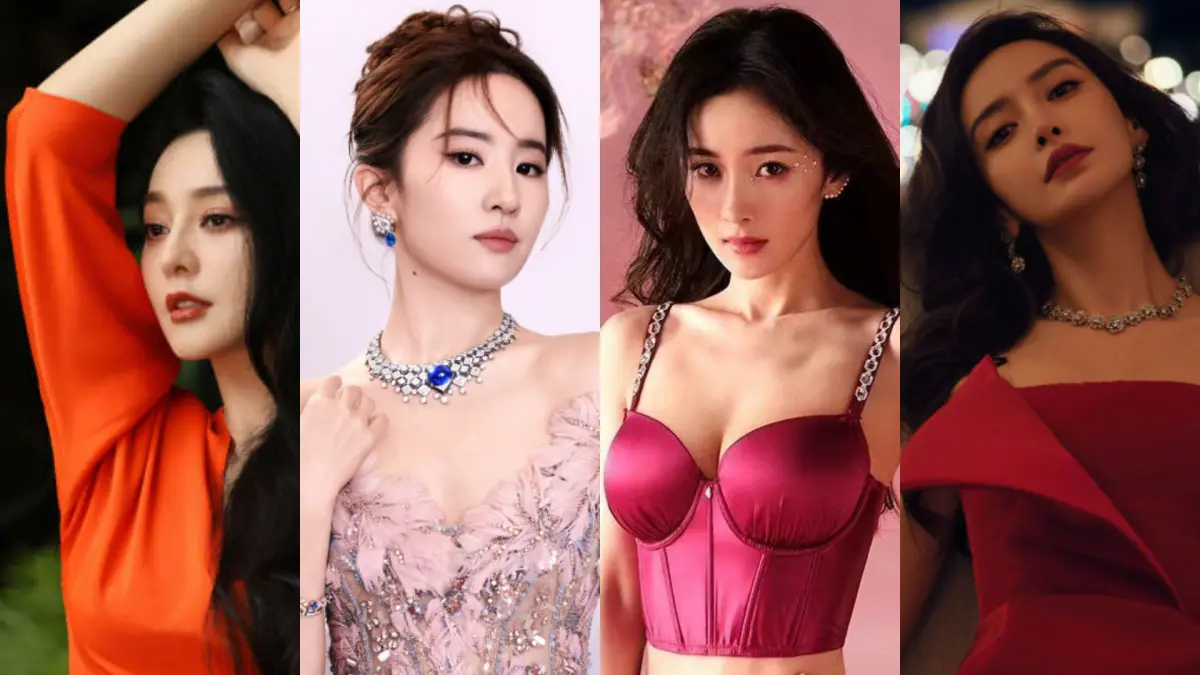 ▲范冰冰（左圖起）、劉亦菲、楊冪、Angelababy童年照片曝光。（圖／翻攝自范冰冰工作室、劉亦菲、Angelababy微博、微博）