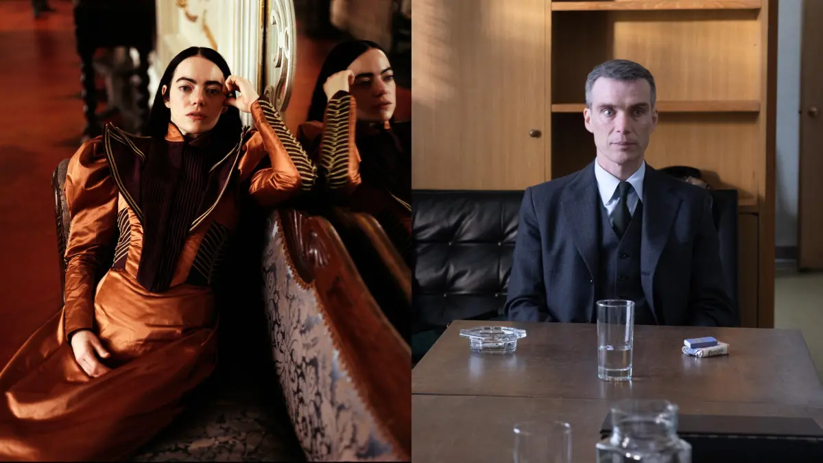 ▲奧斯卡入圍名單揭曉，《奧本海默》提名13項成大贏家，席尼墨菲（右）再搶影帝，艾瑪史東（左）與莉莉葛萊史東爭影后。（圖／探照燈影業、UIP）