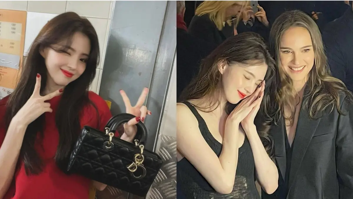 ▲韓韶禧（左）出席Dior大秀巧遇偶像娜塔莉波曼（右圖右），秒變粉絲大喊：「美夢成真」。（圖／韓韶禧IG）