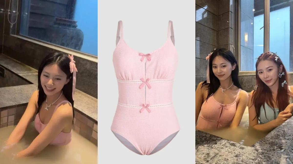 ▲子瑜、莊錠欣泡湯「閨蜜裝」被搜出，超平價價格曝光。（圖／周子瑜IG、CIDER品牌官網）