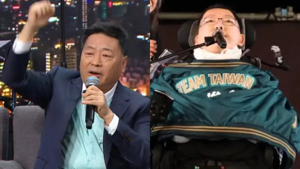 ▲《賀瓏夜夜秀》來賓、大陸記者王志安（左圖）疑似訕笑身障律師陳俊翰，薩泰爾公開道歉。（圖／翻攝自STR Network YouTube、記者陳明中攝）