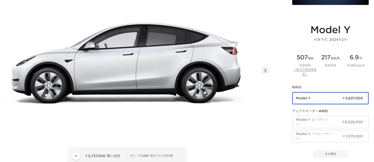 ▲美國電動車龍頭特斯拉昨（2）日在美股盤前公布第一季交付數據，交付量為38.6萬輛，遠遠低於市場預估，拖累股價大跌4.9%。（圖／取自日本特斯拉官網）