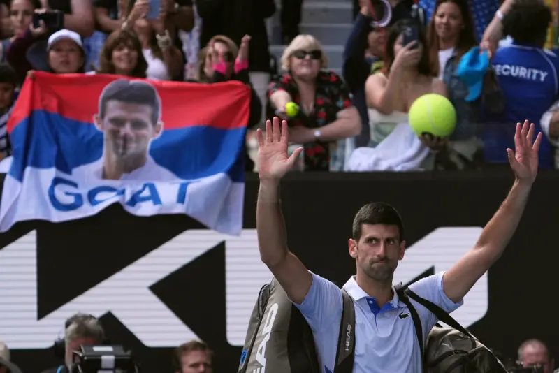 ▲世界球王「喬帥」Novak Djokovic在2024澳洲網球公開賽鎩羽而歸，他不敵辛納，失去爭取25座大滿貫的機會。（圖／美聯社／達志影像）