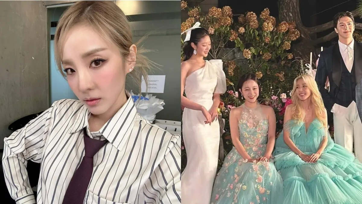 ▲2NE1女神DARA（左圖）一家顏質都超高，弟弟天動（右圖右）也與女偶像結婚。（圖／DARA、MIMI IG）