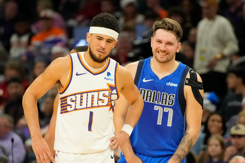 ▲Doncic、Booker在同天合砍135分，被認為是想獻給「老大」Kobe Bryant。（圖／美聯社／達志影像）