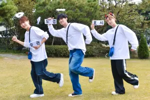 ▲勝寛（左起）、DK、Hoshi一同上《Running Man》玩遊戲。（圖／中天綜合台）