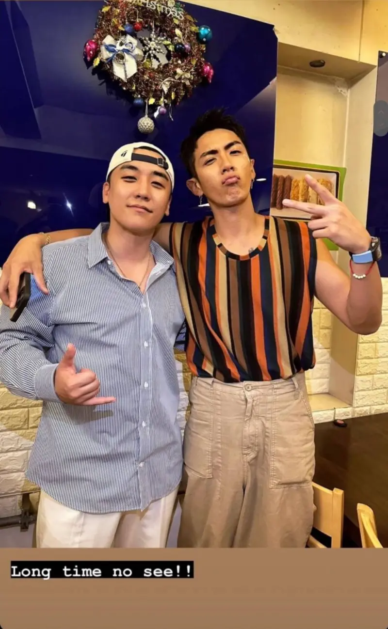 ▲前BIGBANG勝利（左）在演藝圈人脈廣闊，他與台灣藝人柯震東也有交情，柯震東曾在IG分享兩人的合照。（圖／柯震東IG）