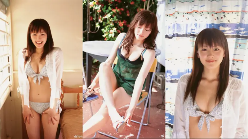 ▲綾瀨遙近日被粉絲挖出18歲時拍攝的大尺度寫真照片，她擁有F罩杯傲人身材，加上稚嫩臉蛋，引起熱烈討論。（圖／轉攝自微博）