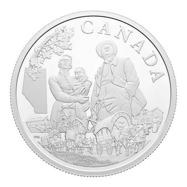 ▲加拿大皇家鑄幣廠為紀念黑人歷史，發行紀念亞伯達省安博谷開拓者的銀幣