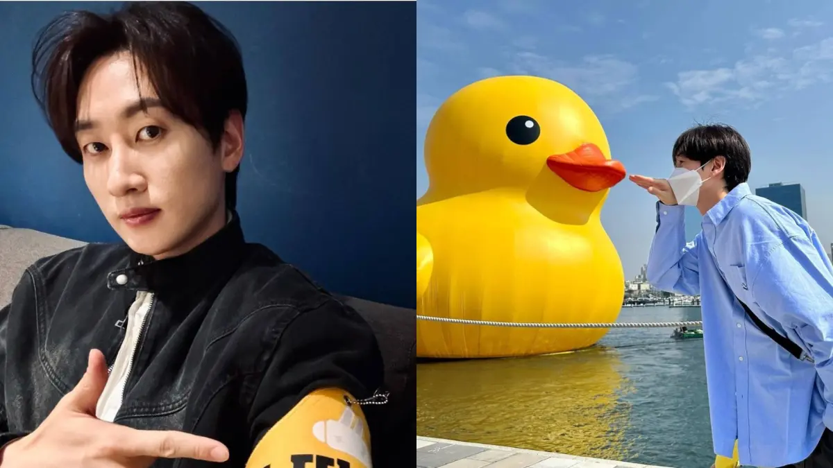▲Super Junior成員銀赫，利用行程空檔在高雄觀光，並朝聖熱門的「黃色小鴨」。（圖／銀赫IG）