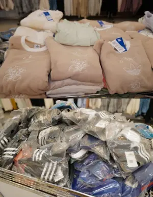 ▲近期在八德一間店面內,擺滿了大量adidas的火警「煙損品」進行出清促銷。(圖/取自《內壢大小事》臉書) ▲近期在八德一間店面內,擺滿了大量adidas的火警「煙損品」進行出清促銷。(圖/取自《內壢大小事》臉書)