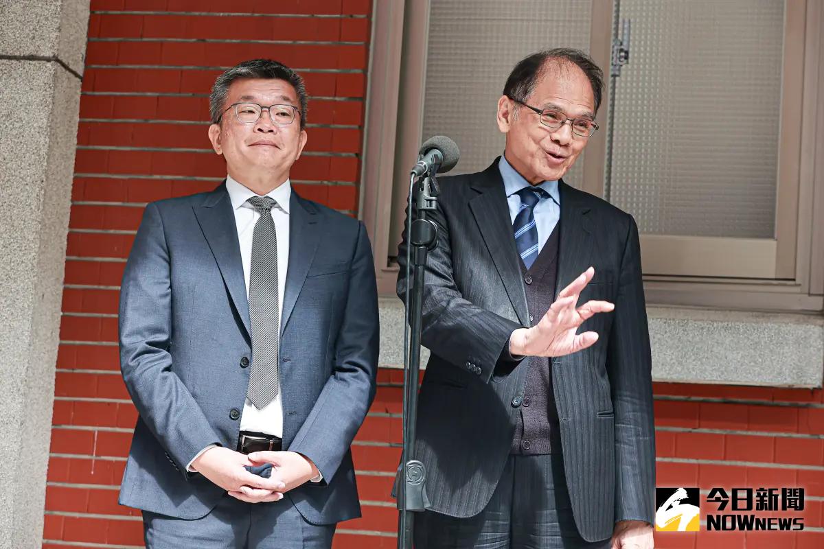 ▲民進黨推游錫堃（右）、蔡其昌（左）競選立法正副院長。（圖／記者葉政勳攝 , 2024.01.29）