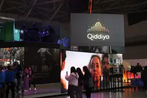 ▲Qiddiya 以打造最大電競城為目標，將未來建築搬進台北國際電玩展場內，非常吸睛。（圖／記者陳明中攝）