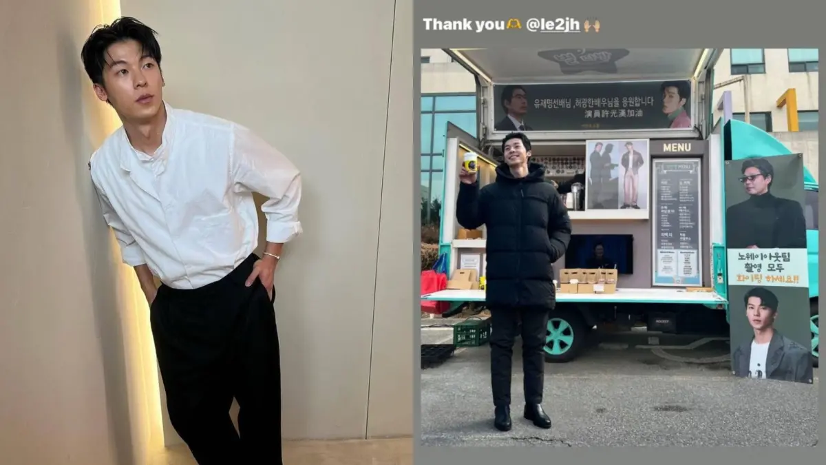 ▲許光漢在南韓拍攝韓劇《No Way Out》，日前他在IG曬出2PM李俊昊為他準備的應援咖啡車，展現出兩大男神的好交情。（圖／許光漢IG）