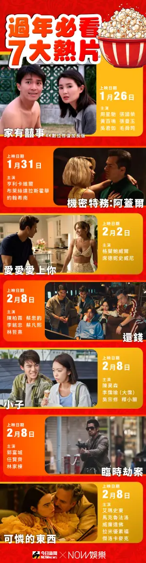 ▲過年必看7大熱片。(圖/NOWnews製表) ▲過年必看7大熱片。(圖/NOWnews製表)