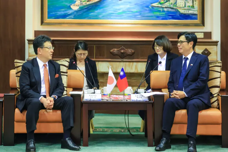 ▲熊本市長大西一史一行拜會高雄市長陳其邁，就台積電設廠之城市發展等議題交換意見。（圖／高雄市行國處提供）