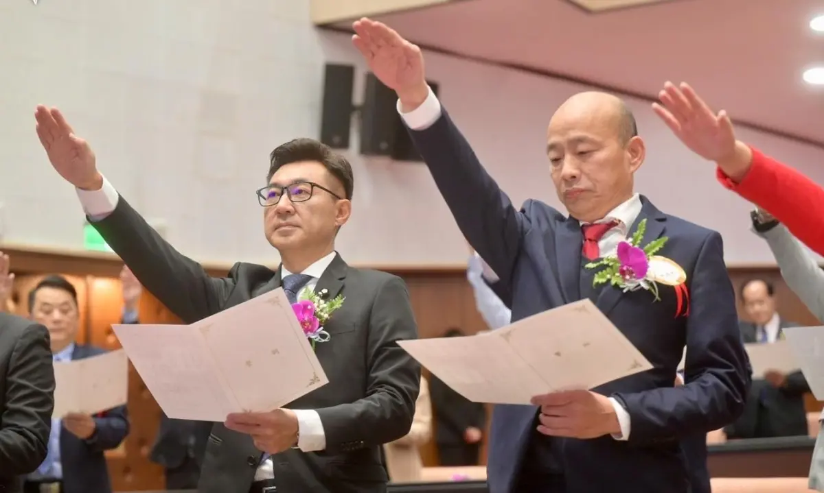 ▲韓國瑜、江啟臣昨宣誓就職立法院正副院長。（圖／翻攝江啟臣臉書，2024.02.02）