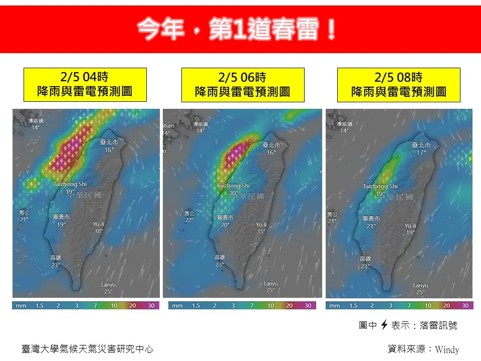 ▲氣象專家林得恩提醒，受鋒面通過影響緣故，嘉義以北地區有劇烈對流天氣系統發生的機會。（圖／翻攝自「林老師氣象站」）