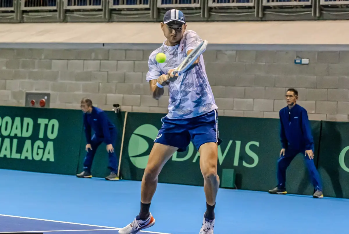 ▲台維斯盃第二點吳東霖不敵法國一哥Adrian Mannarino，中華隊連丟2點面臨背水一戰。（圖／台維斯盃提供）