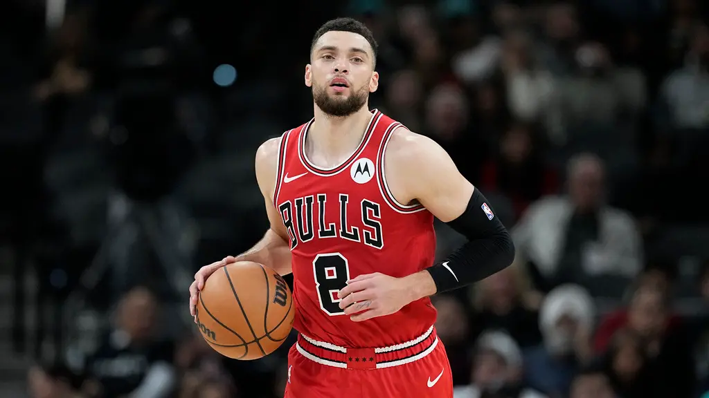 ▲丹佛金塊隊正積極尋求能在進攻端提供顯著幫助的球員，聯盟消息人士透露，金塊隊對芝加哥公牛隊後衛Zach LaVine展現出了興趣。（圖／美聯社／達志影像）