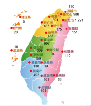 第4屆刮刮樂7510個百萬元(含)以上獎項得主各縣市分布。(圖/台彩提供) ▲第4屆刮刮樂7510個百萬元(含)以上獎項得主各縣市分布。(圖/台彩提供)