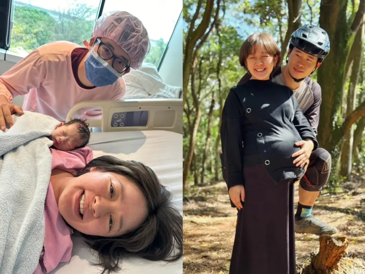 ▲林彥君（左圖前）與小10歲國手老公阿丹在農曆年前喜迎兔寶寶，升格新手媽！（圖／經紀人提供、翻攝自林彥君臉書）