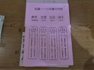 大龍峒保安宮在除夕夜晚間11點55分左右,抽出龍年歲君(國運)、生理(商業)、五谷(農牧)、海冬(漁業)4支公籤。(圖/記者張志浩攝) ▲大龍峒保安宮在除夕夜晚間11點55分左右,抽出龍年歲君(國運)、生理(商業)、五谷(農牧)、海冬(漁業)4支公籤。(圖/記者張志浩攝)