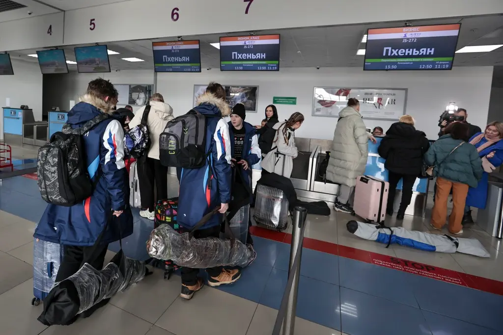 ▲俄羅斯一支近百人旅遊團在2月9日時前往北韓，預計有4天3夜的觀光滑雪行程。（圖／美聯社／達志影像）