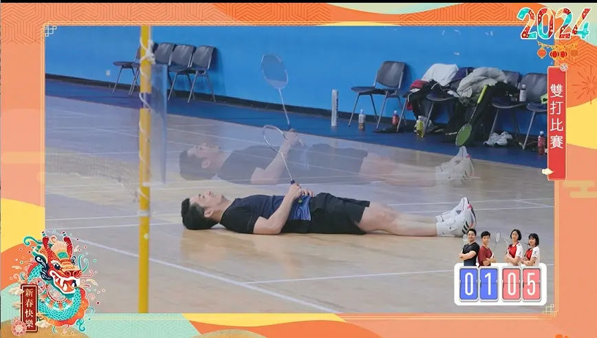 ▲蔣萬安認真接球倒地嚇壞幕僚。（圖／台北市府提供）