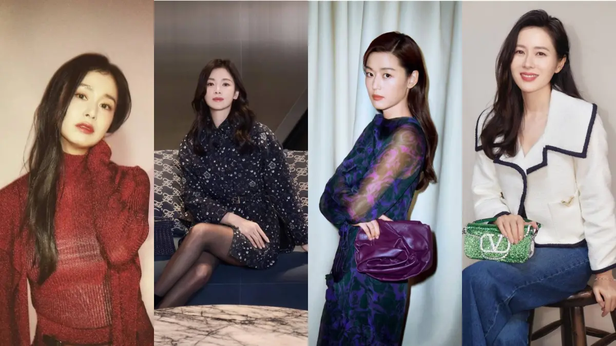 ▲韓國論壇Theqoo出現一則「至今仍無法超越4大神顏女演員」的文章，引起各界熱烈討論。其中金泰希（左起）、宋慧喬、全智賢和孫藝珍，4位韓劇女神皆上榜。（圖／金泰希、宋慧喬、全智賢、孫藝珍IG）
