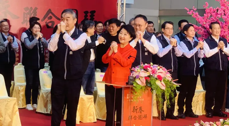 ▲盧秀燕上午主持台中市政府新春團拜。(圖/記者顏幸如攝,2024.02.15)