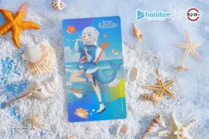 鯊皇Gura攻佔壽司郎!hololive「全球最強VTuber」一卡通三方聯名 ▲壽司郎×Gawr Gura 聯名款閃卡。(圖/台灣壽司郎提供)