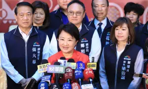 ▲台中市長盧秀燕受訪時，再度被問到她和蔣萬安誰適合選總統。（圖／台中市政府提供，2024.02.15）