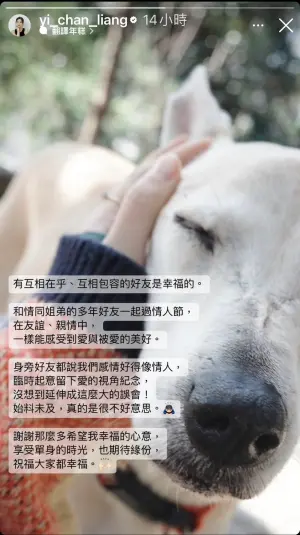 ▲梁以辰刪掉情人節文章,否認自己戀愛中。(圖/梁以辰IG) ▲梁以辰刪掉情人節文章,否認自己戀愛中。(圖/梁以辰IG)