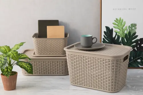 ▲米勒附蓋編織紋收納籃（S / M / L）原價199元起、特價119元起，約6折。（圖／HOLA提供）