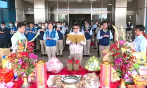 ▲中龍鋼鐵公司舉行新春開泰祈福儀式。(圖／中龍鋼鐵公司提供)