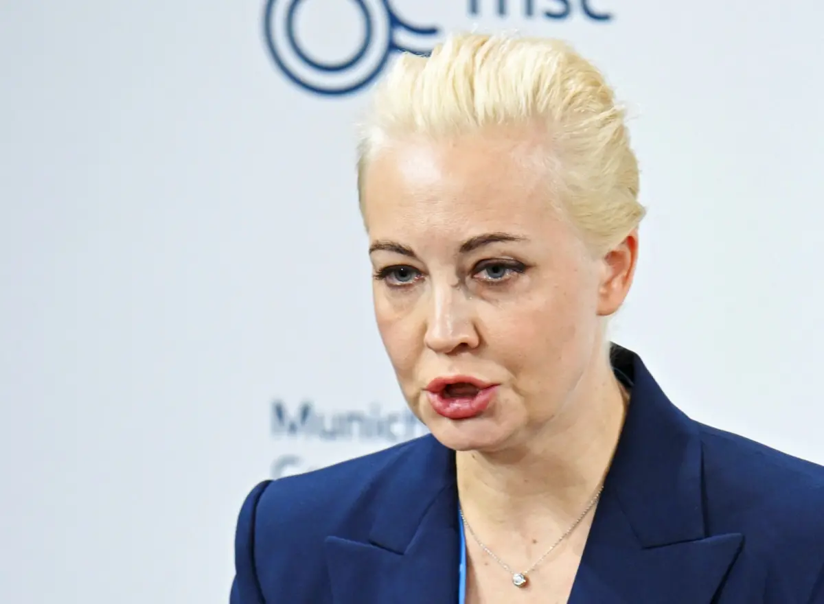 ▲納瓦尼的遺孀尤利雅在慕尼黑安全會議上表示，蒲亭和他周圍的每個人都應該知道，他們終將為所做的一切負責。（圖／美聯社／達志影像）