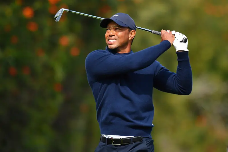 ▲美國高爾夫傳奇老虎伍茲（Tiger Woods）相隔10個月重返PGA美巡賽，卻因流感退賽。（圖／美聯社／達志影像）