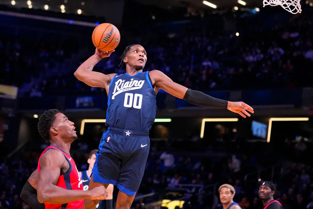 ▲印第安納溜馬二年級生馬圖林（Bennedict Mathurin）在新秀賽朝對手狂噴垃圾話，最後還拿MVP。（圖／美聯社／達志影像）