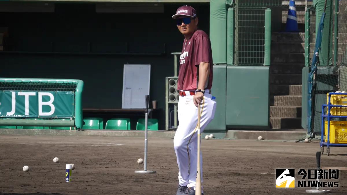 ▲樂天桃猿曾豪駒表示，石垣島首戰，球員很投入比賽。（圖／吳政紘攝）