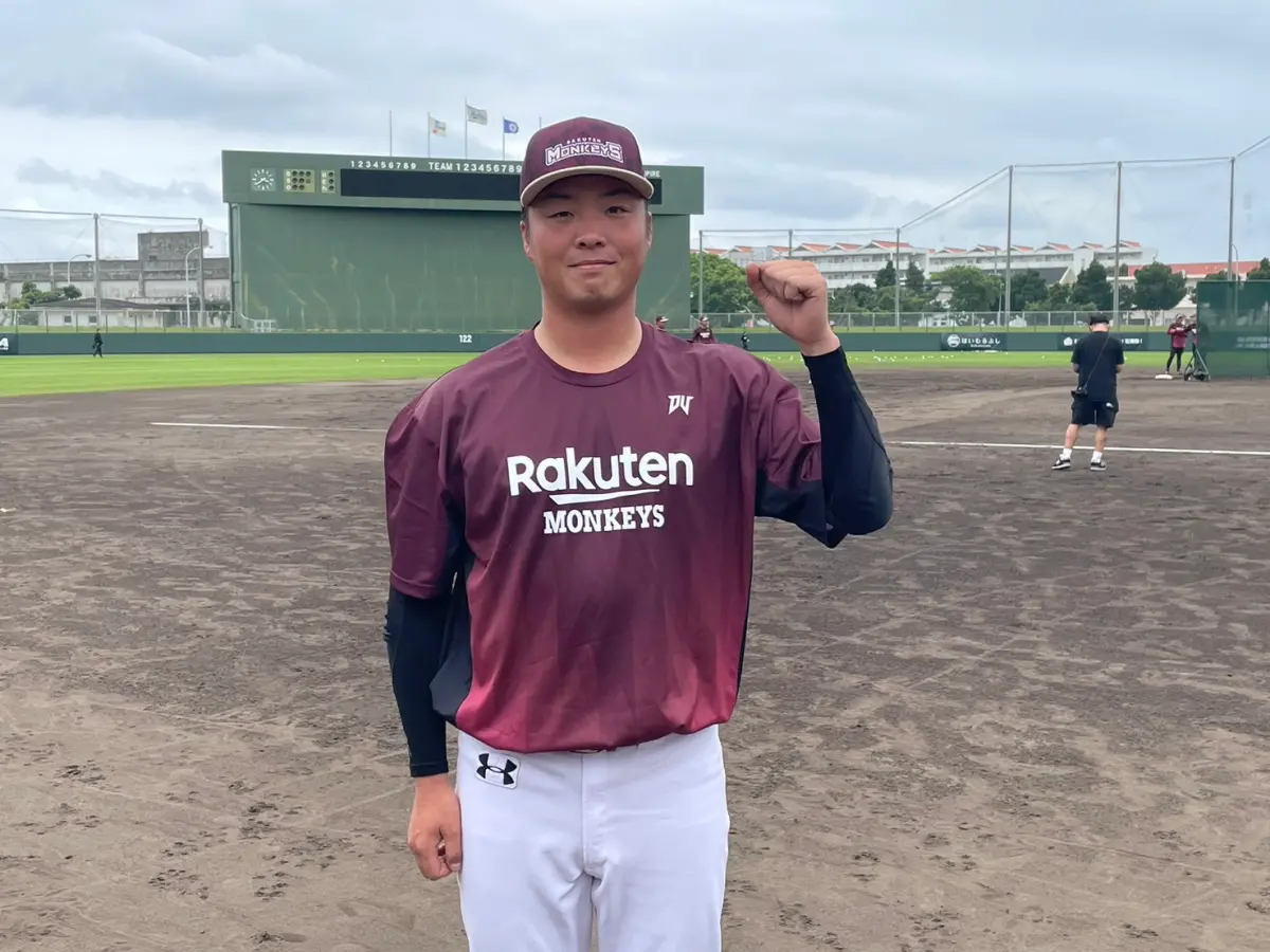 ▲樂天桃猿「第一強投」鈴木駿輔，石垣島出戰羅德「不是只為自己」。（圖／吳政紘攝）