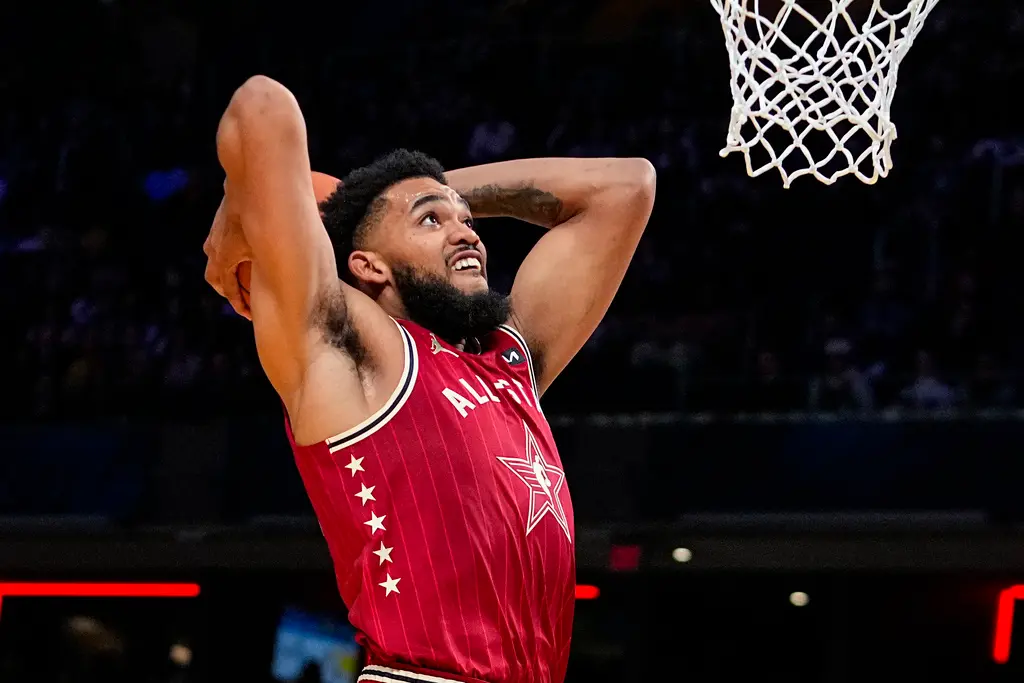 ▲Karl-Anthony Towns得到全場最高的50分，Damian Lillard攻下39分，帶領東區明星隊贏球，賽後被票選為MVP，但卻被球迷狂噓。（圖／美聯社／達志影像）