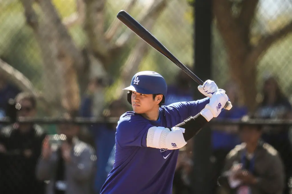 ▲大谷翔平在春訓實戰練打就開轟，預計下週有望出賽。（圖／美聯社／達志影像）