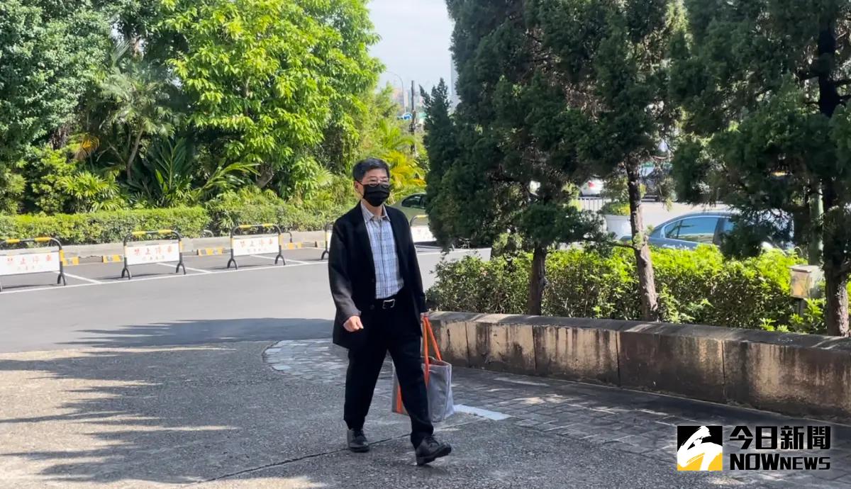 ▲停職中的士林地院法官蔡明宏到司法院陳述意見（圖／記者潘千詩攝，2024.02.20）