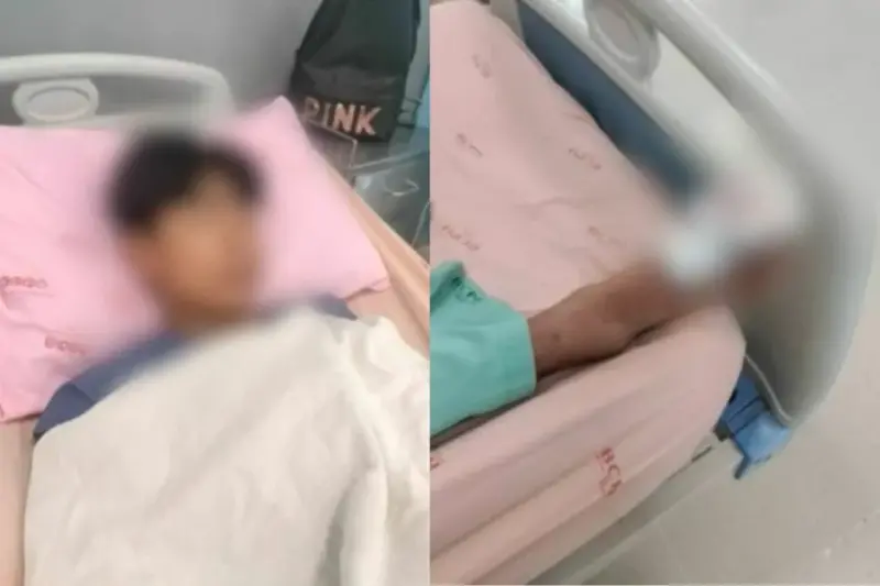 ▲ 一名泰國15歲男子因為「長太帥」，被小混混打到送醫院。（圖／翻攝自泰國三台）