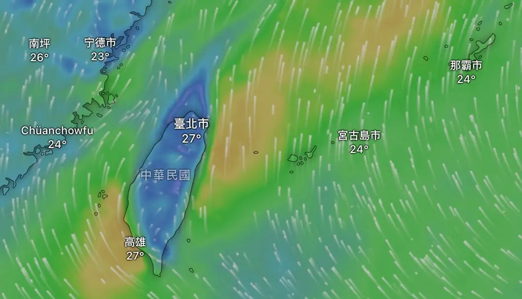 ▲深坑火災導致雙北出現塑膠惡臭，而北台灣今（21）日風速低，又處於東南風的背風測，擴散條件差，污染物不易被吹走。（圖／翻攝NCDR）