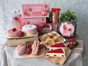 ▲全聯草莓季推出8款新品，品項涵蓋蛋糕、半月燒、泡芙。（圖／業者提供）