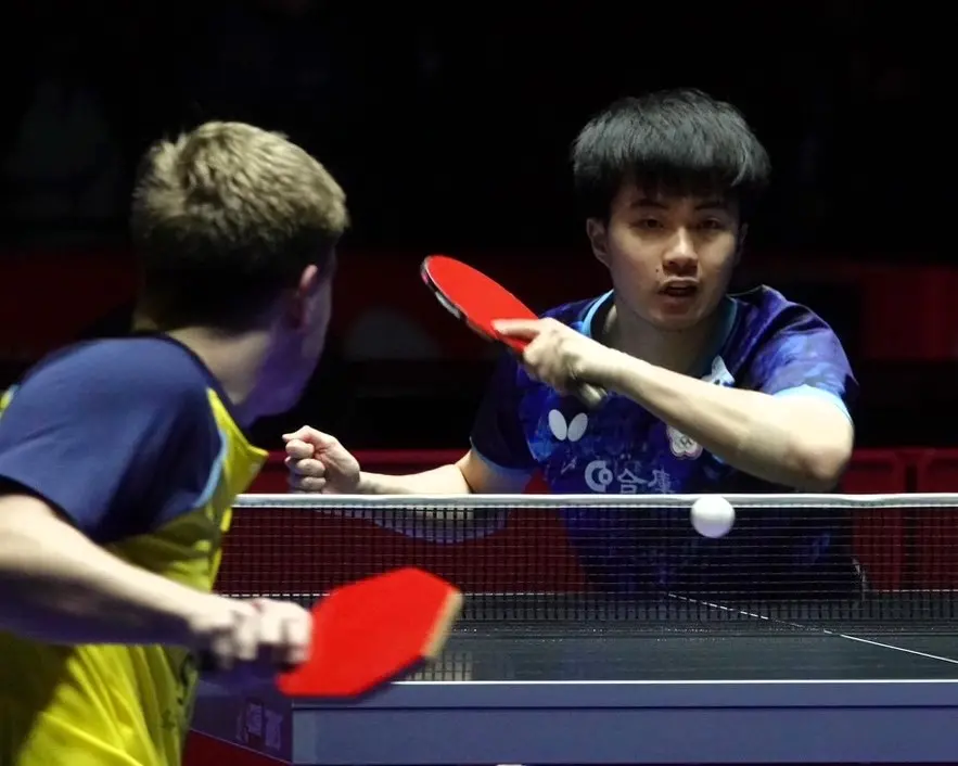 ▲中華隊靠著桌球一哥林昀儒領銜搶下第2、4點勝利，順利拿下巴黎奧運門票。（圖／特派記者陳云茹攝）