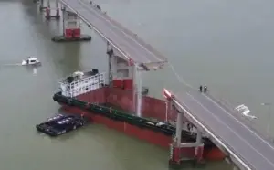 快訊／廣州南沙傳大橋「遭船撞斷」！車輛落水、2死3失聯
